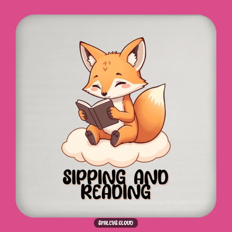 Funny Fox Coasters (Set of 4): Determined Reader Protection for Your Drinks!