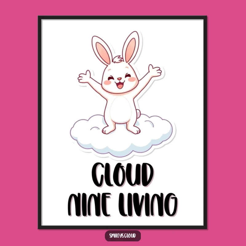 Funny Bunny Cloud Poster: Bring Joyful Art to Your Walls