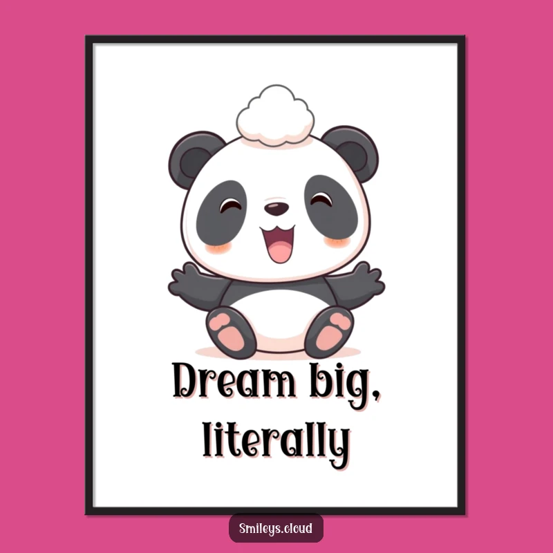 Funny Panda Cloud Poster - Adorable Anime Panda Art, Perfect Funny Gift Decor