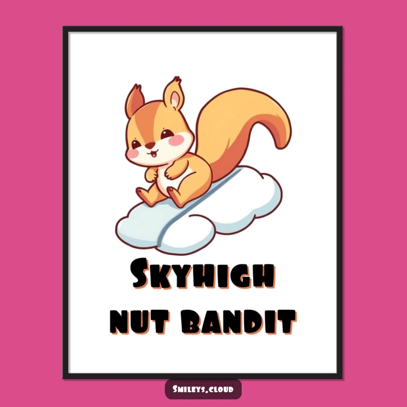 Funny Squirrel Cloud Slide Poster: Silly Adventure's Hilarious Funny Gift