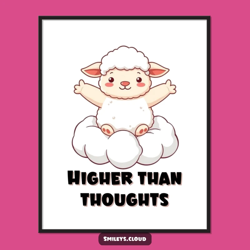 Funny Sheep Cloud Poster: Dreamy Wall Art for Serene Spaces