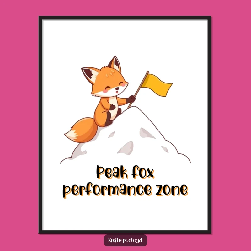 Inspirational Funny Fox Cloud Peak Poster: A Hilarious Motivational Wall Art Gift