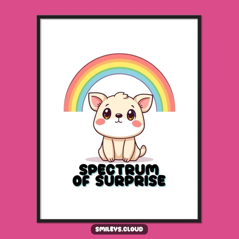 Funny Surprised Animal Rainbow Poster - Bring Whimsical Wonder to Your Walls