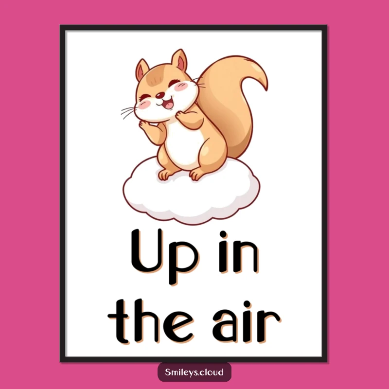Funny Giggling Squirrel Flip Poster - Cute Acrobat Animal Art Print Gift