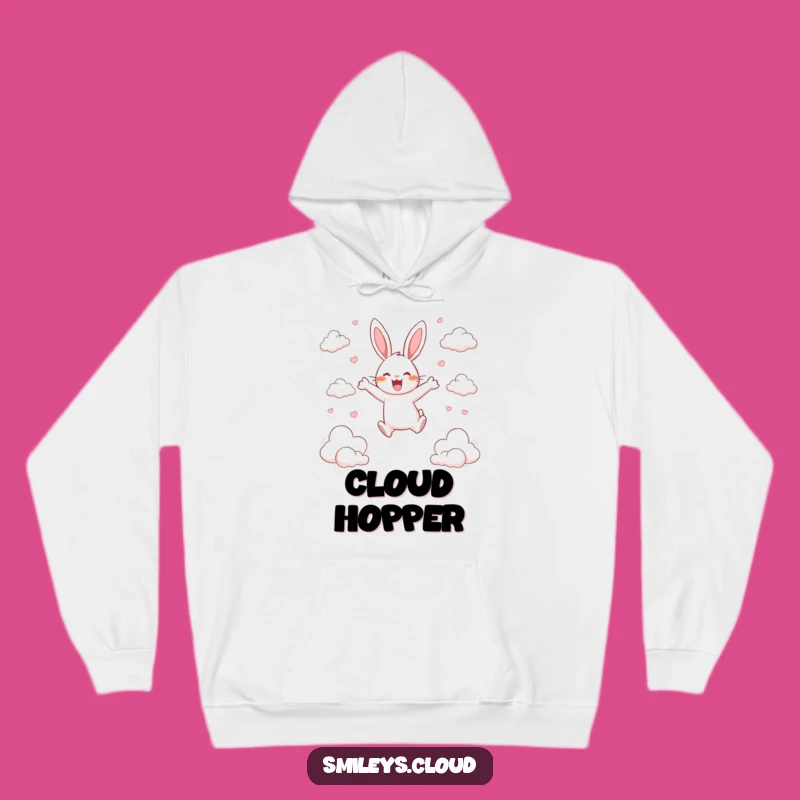 Funny Happy Rabbit Cloud Hoodie - Cozy Leaping Hare Sweatshirt