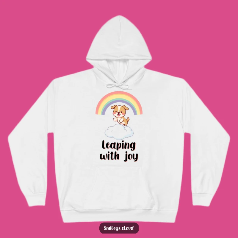 Cozy Funny Dog Rainbow Cloud Hoodie: Adventure Awaits!