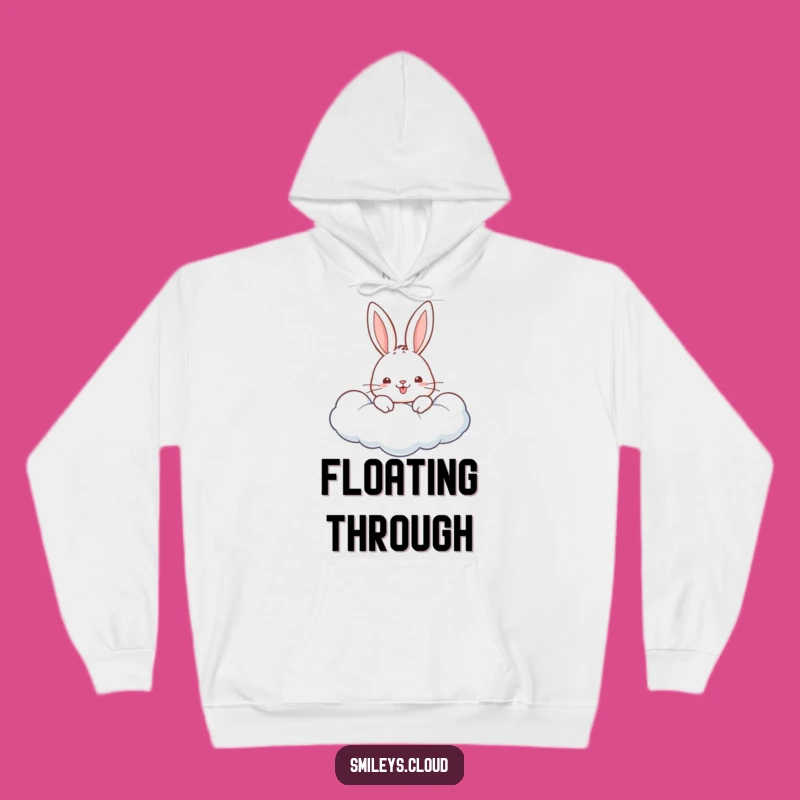 Funny Cheerful Rabbit Cloud Hoodie - Cozy Cute Animal Gift, Funny