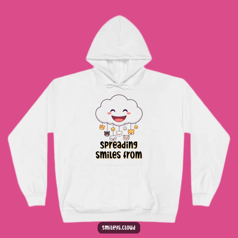 Funny Cloud Hoodie: Cozy & Cheerful Raining Animal Faces Sweatshirt Gift