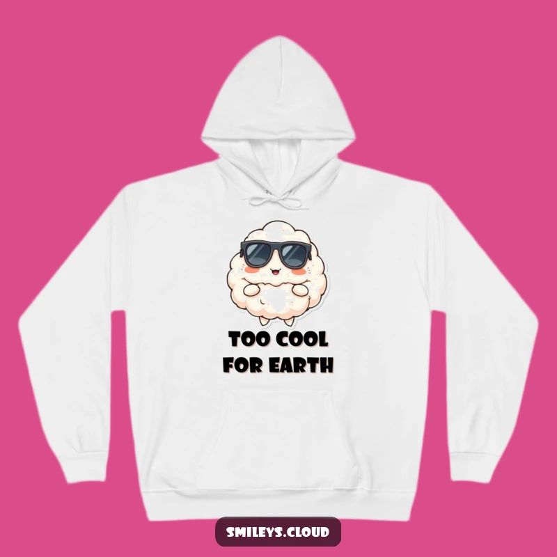 Funny Cool Cloud Hoodie: Cozy Sunglasses Smirk Sweatshirt for Effortless Style
