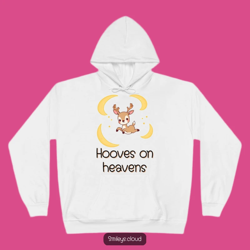 Funny Joyful Deer Moon Hoodie - Cozy Up in Celestial Dreams!