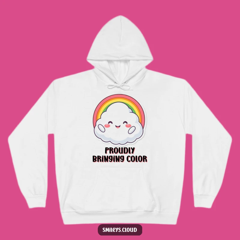 Funny Proud Cloud Hoodie: Cozy Rainbow Joy Sweatshirt for Happy Vibes