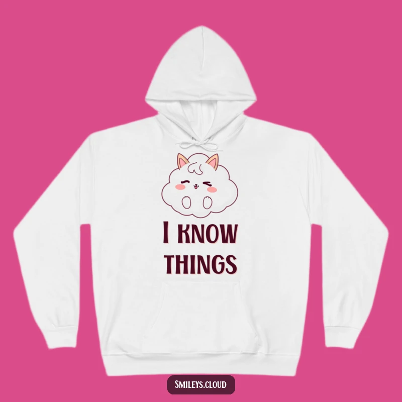 Funny Winking Cloud Animal Hoodie - Cozy & Comical Funny Gift Apparel