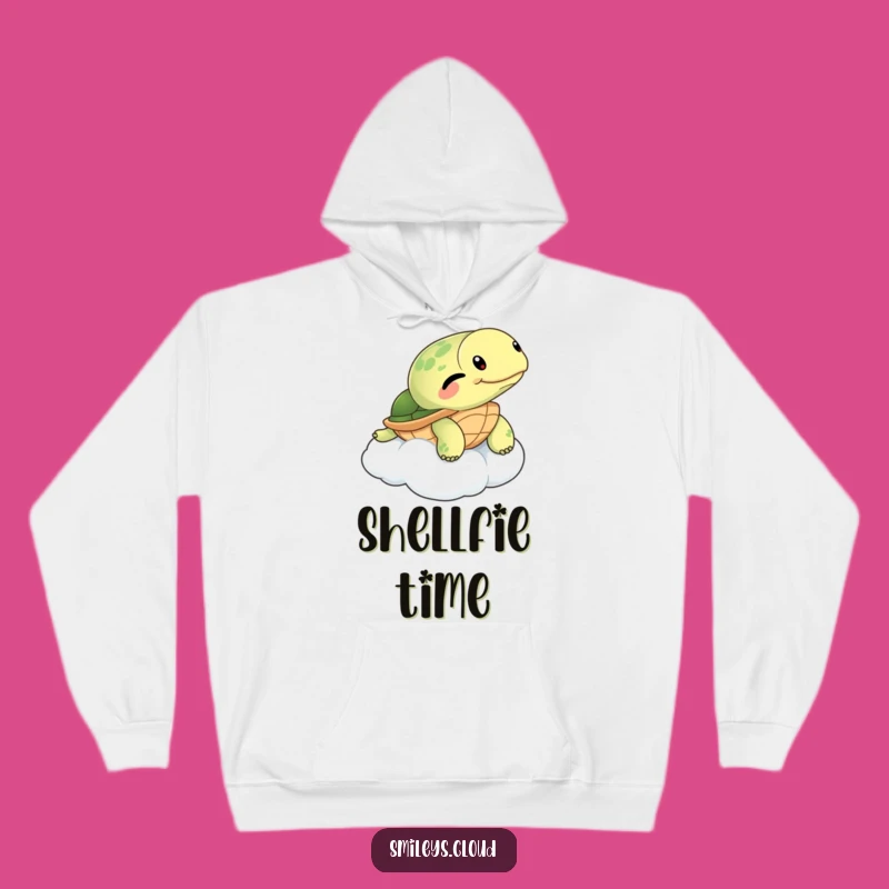 Funny Winking Turtle Cloud Hoodie: Cozy & Relaxed Funny Gift