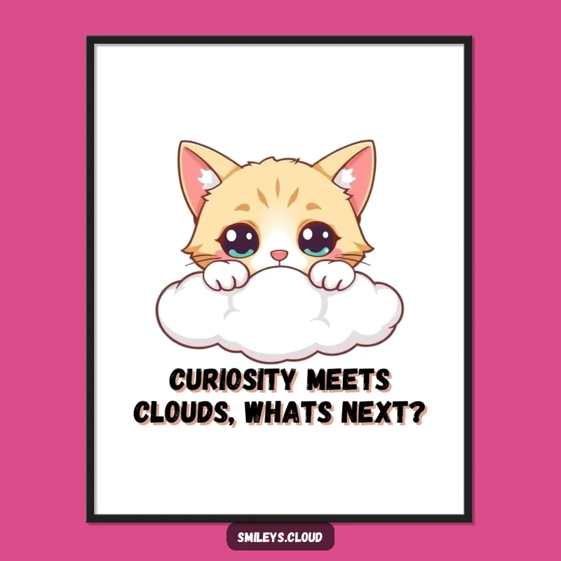 Free Printable Wall Art: Curious Cat Peeking Funny Downloadable Art