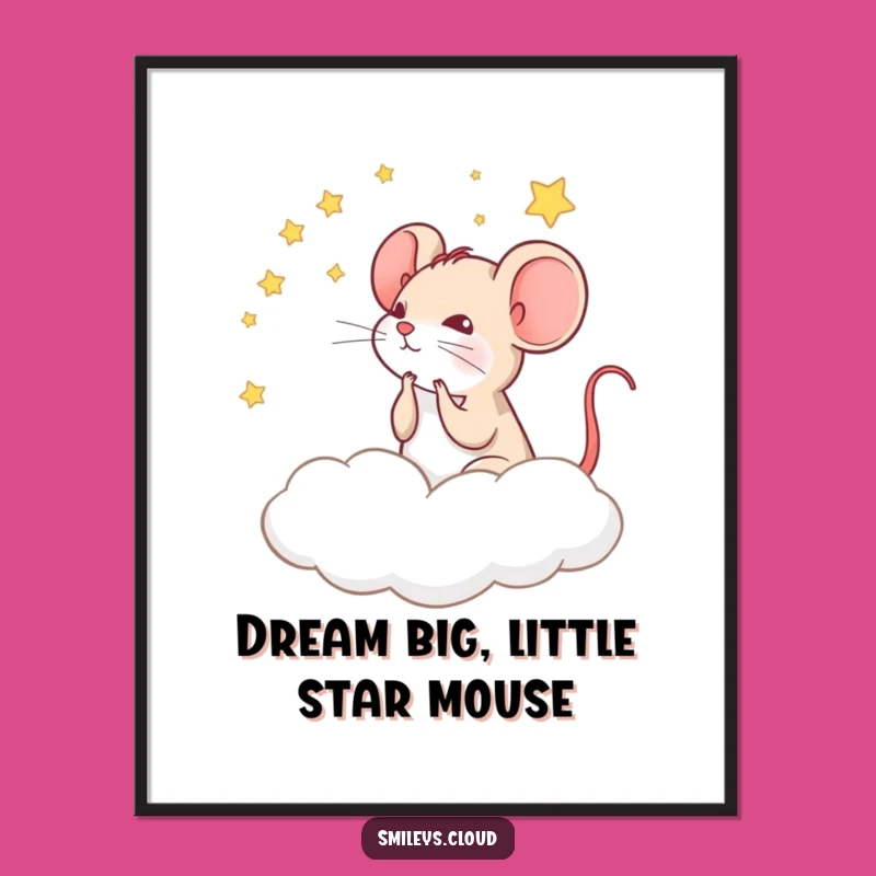 Free Printable Mouse Star Art: Funny Dreamy Downloadable Gift for Home Decor