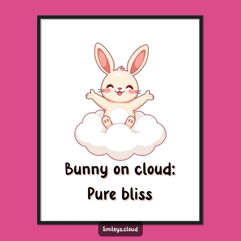 Free Printable Bunny Cloud Wall Art: Funny Downloadable Decor Art