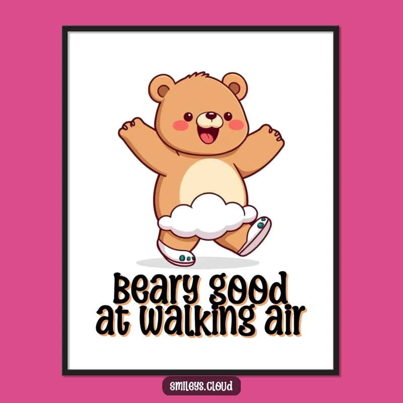 Free Printable Wall Art: Bear Cloud Shoes, Walking on Air Decor
