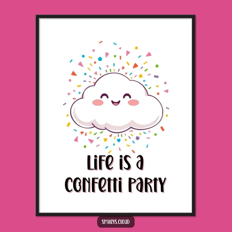 Free Printable Wall Art: Confetti Cloud - Cheerful Downloadable Decor