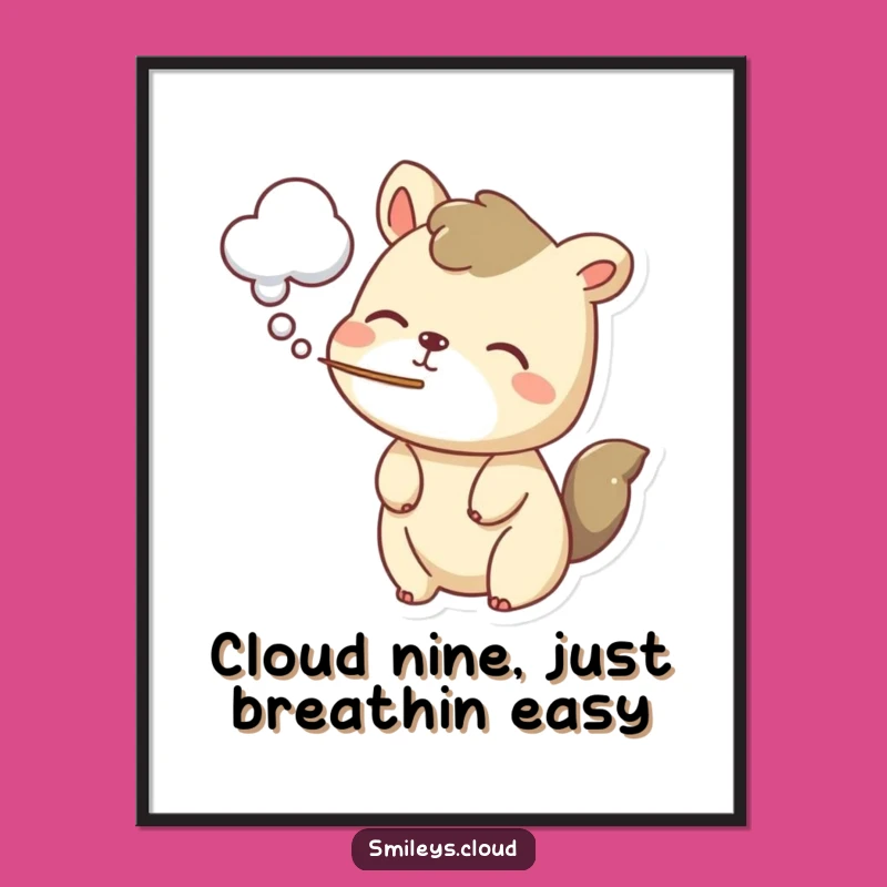 Free Printable Wall Art: Playful Animal Cloud Puff Humor Downloadable Art