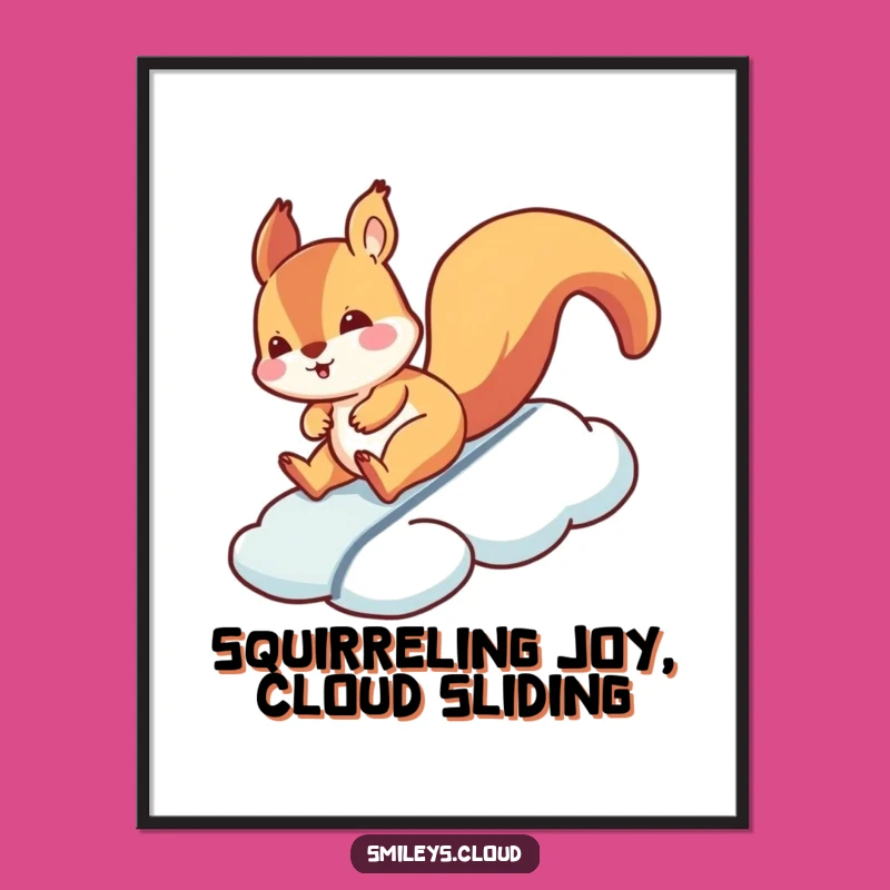 Free Printable Wall Art: Silly Squirrel Slide, Funny Downloadable Art for Joy