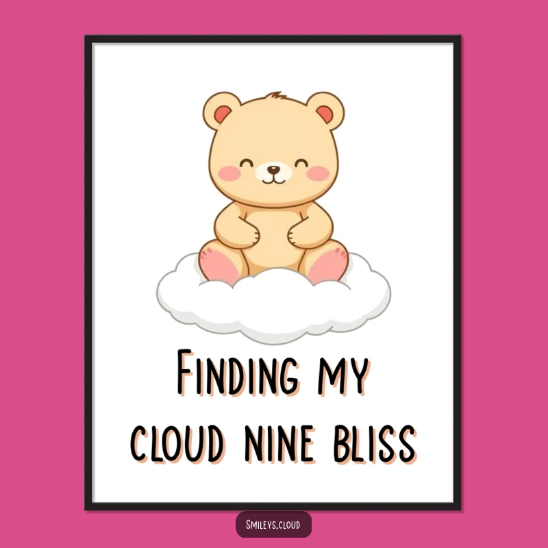 Free Printable Zen Bear Cloud Art - Funny Downloadable Wall Decor