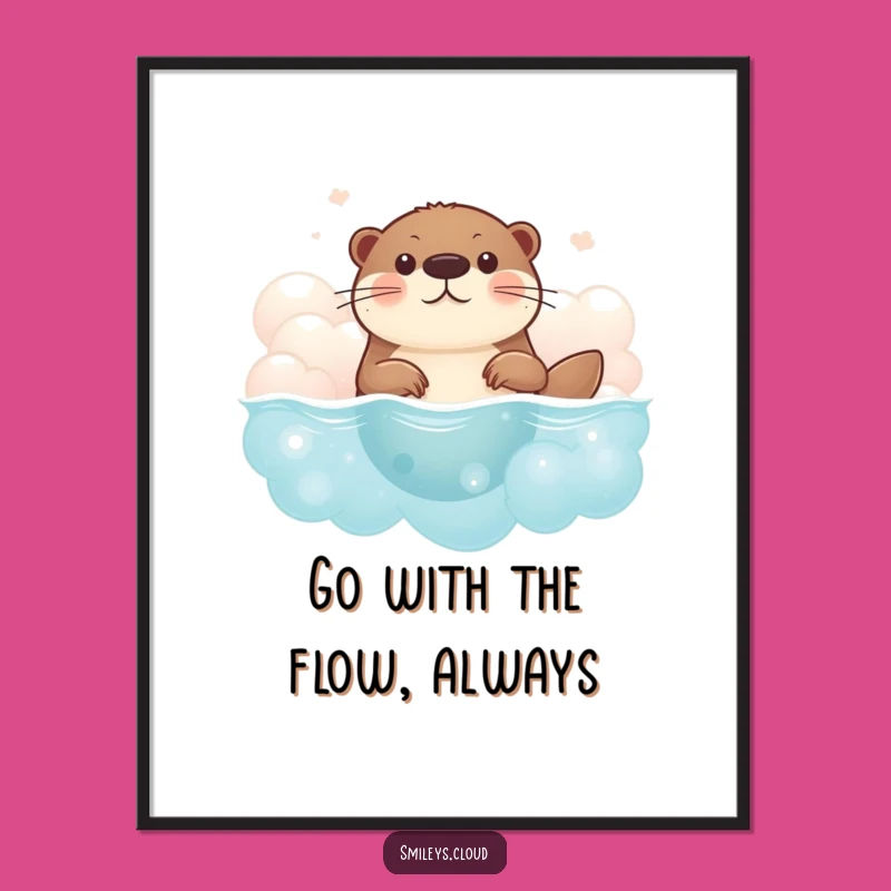 Free Printable Brave Otter Wall Art - Funny Downloadable Otter Decor for Playful Spaces