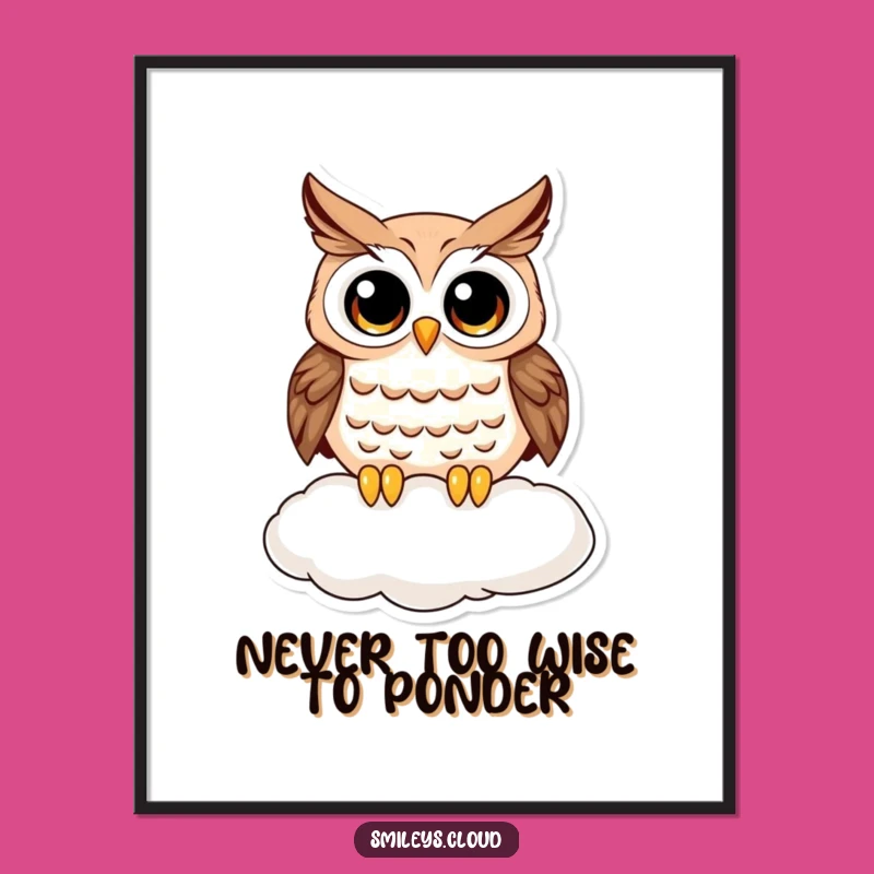 Free Printable Curious Owl Wall Art - Funny Downloadable Owl Decor for Whimsical Home
