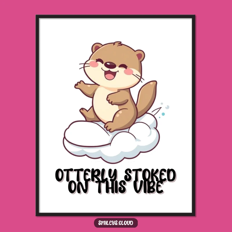 Free Printable Otter Cloud Wall Art: Funny Downloadable Decor Art