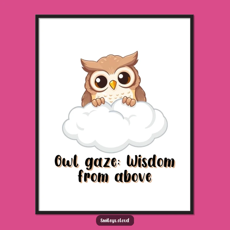 Free Printable Owl Cloud Wall Art: Funny Downloadable Decor Art
