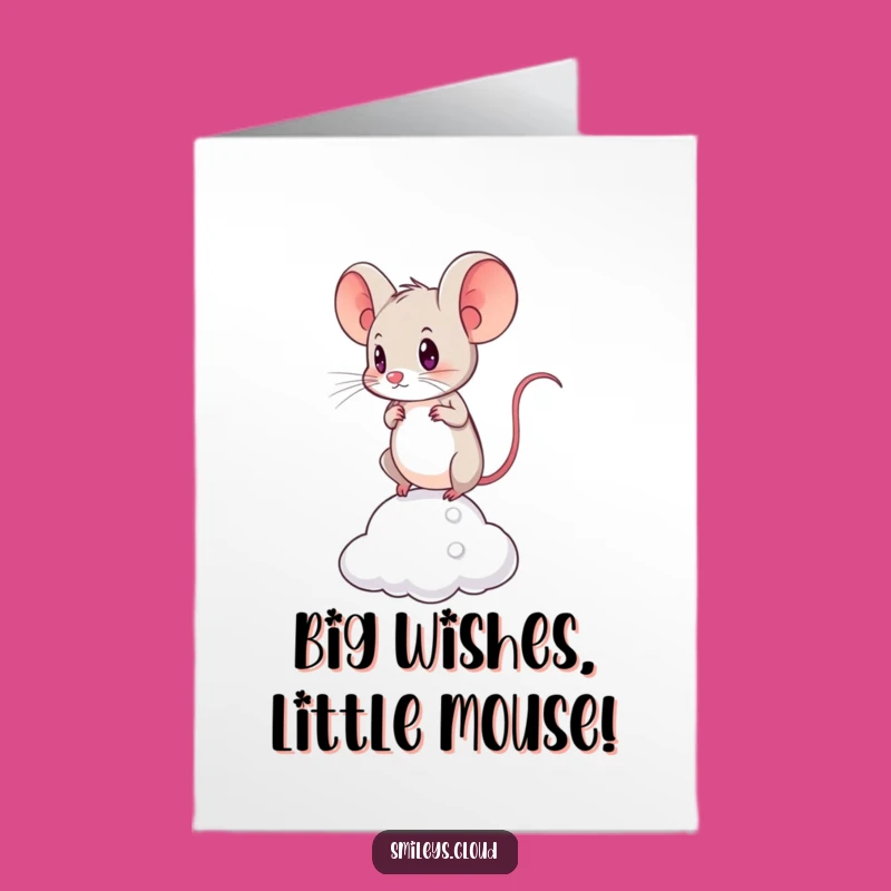 Free Printable Birthday Card: Brave Mouse Cloud, Determined Downloadable Gift
