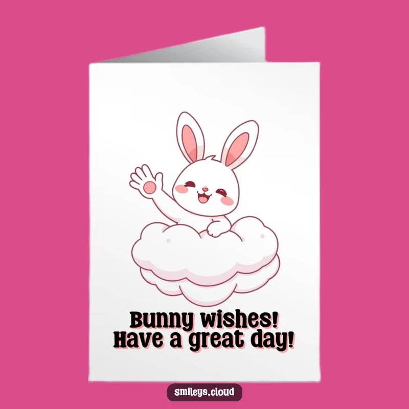 Free Printable Birthday Card: Cheerful Bunny Cloud Fun, Downloadable Gift