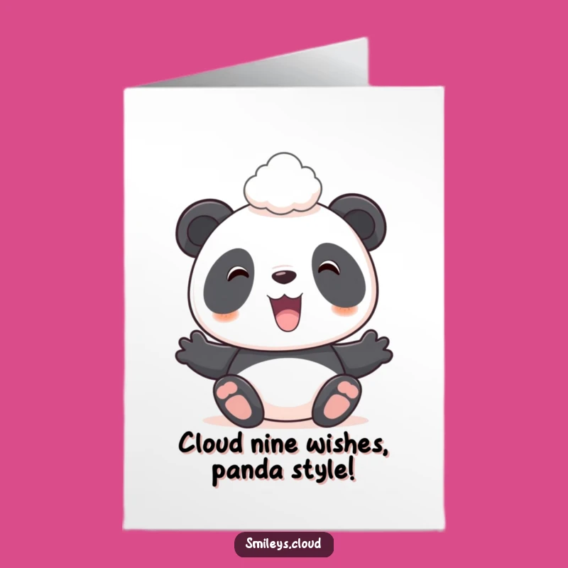 Free Printable Panda Birthday Card: Hilarious Cloud Balancing Act for a Fun Downloadable Gift