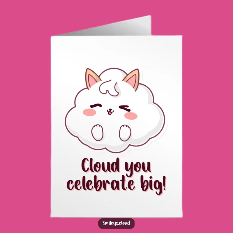 Free Printable Birthday Card: Winking Cloud Animal - Hilarious Downloadable Greeting