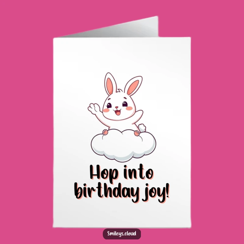 Free Printable Birthday Card: Happy Bunny Floating Wishes for a Joyful Celebration!