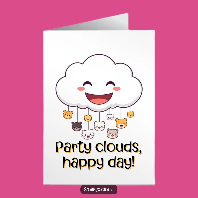 Free Printable Happy Animal Cloud Birthday Card - Joyful Downloadable Gift for Smiles