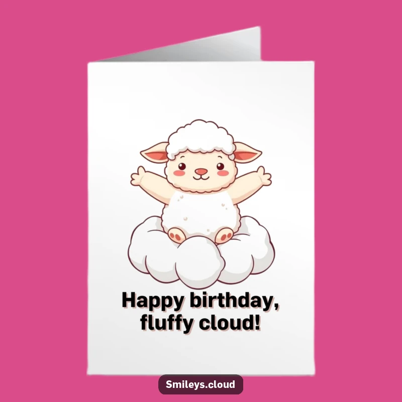 Free Printable Sheep Birthday Card: Cloud Rider Funny Downloadable Gift