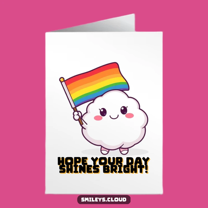 Funny Free Printable Birthday Card: Cloud Critter Rainbow Wave, Downloadable Gift