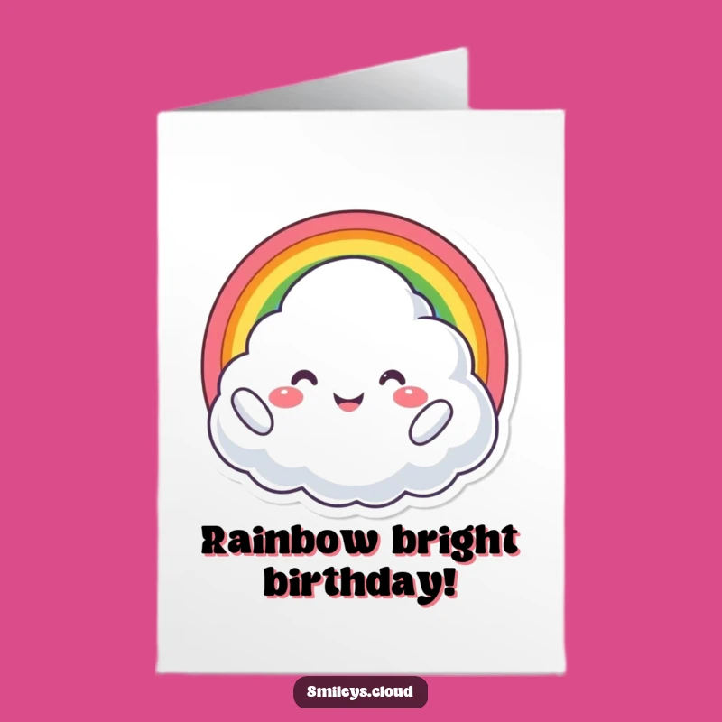 Free Printable Proud Cloud Rainbow Birthday Card - Joyful Downloadable Gift for Smiles