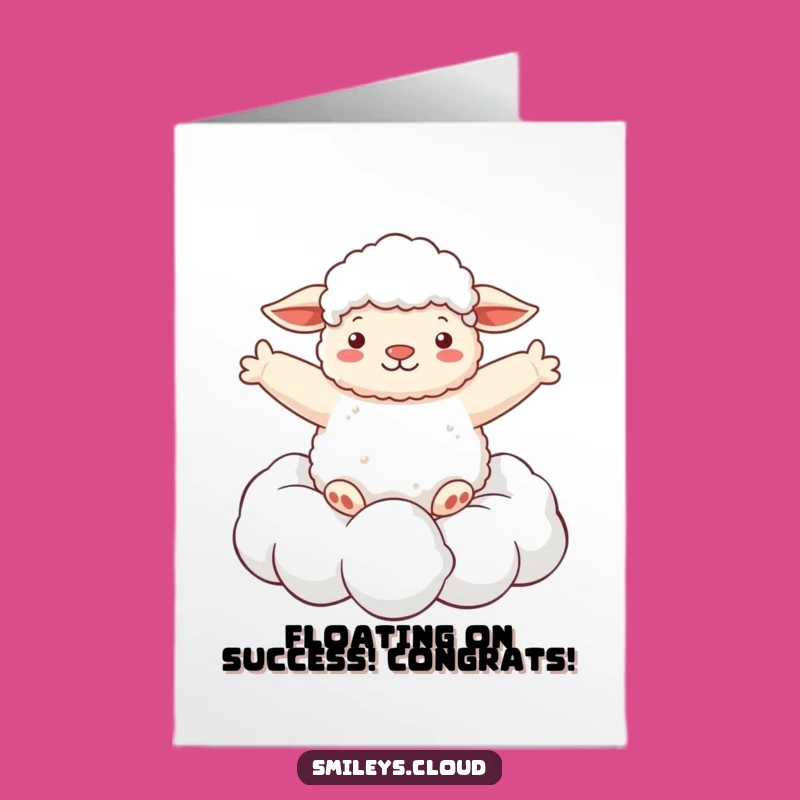 Free Printable Sheep Congrats Card: Cloud Nine Downloadable for Success