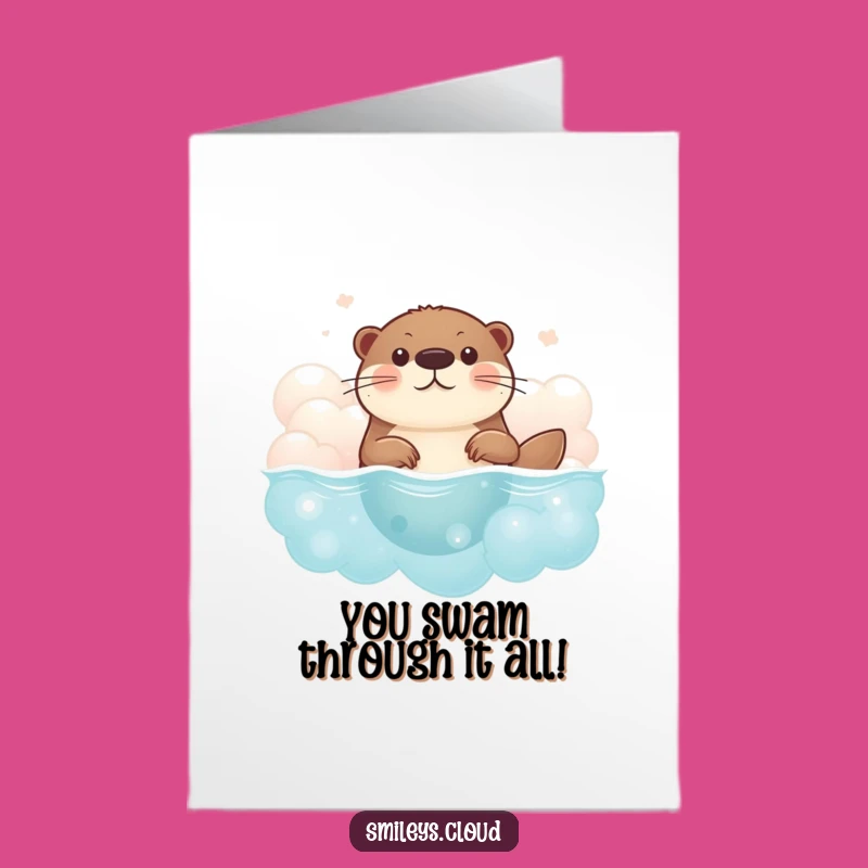 Free Printable Brave Otter Congratulations Card - Funny Downloadable Otter Gift for Achievers