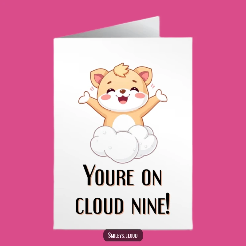 Free Printable Congrats Card: Blissful Floating Animal - Celebrate Joyfully