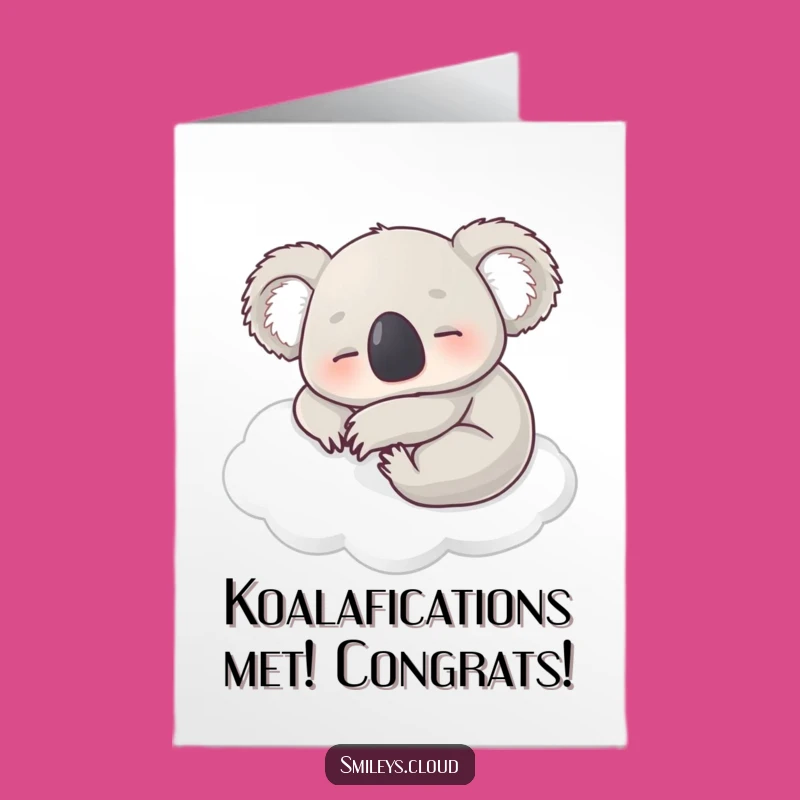 Free Printable Congrats Card: Contented Koala Cloud Napper for Relaxation