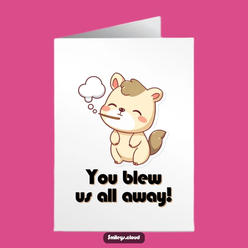 Free Printable Congrats Card: Playful Animal Air Puff Humor Downloadable Gift