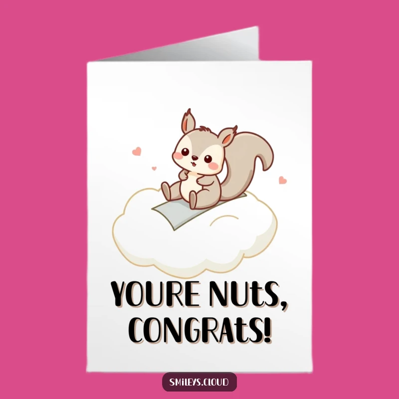 Free Printable Congrats Card: Squirrel Slide Celebration, Downloadable Fun Gift