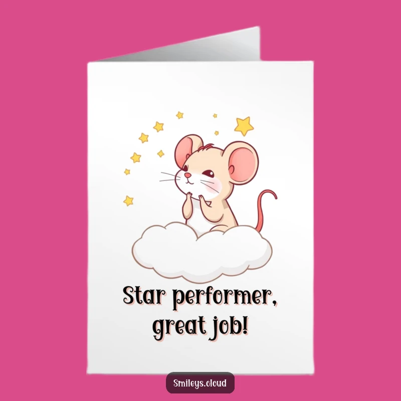 Free Printable Mouse Congrats Card: Funny Starry Sky Downloadable Gift