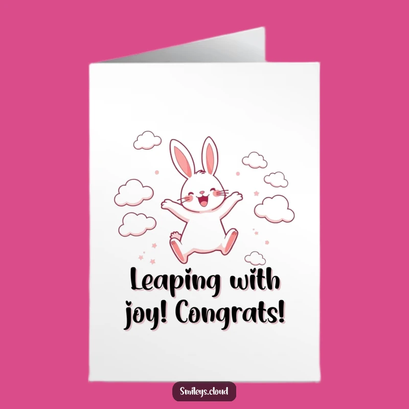 Free Printable Rabbit Congrats Card: Leap of Joy Downloadable for Success