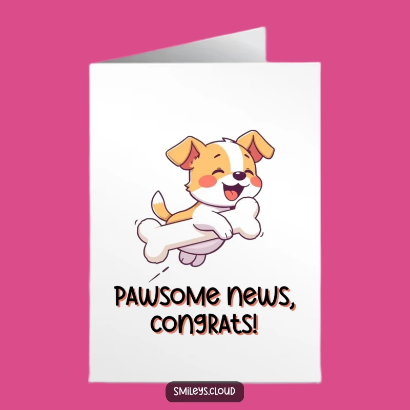 Free Printable Congrats Card: Dog Bone Cloud, Happy Downloadable Gift