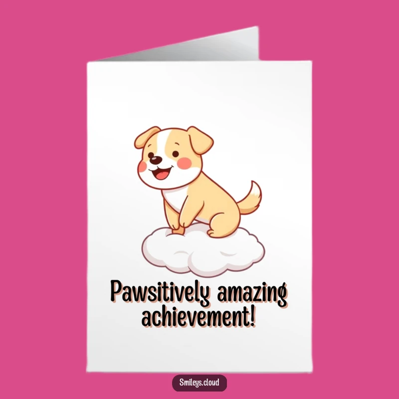 Free Printable Dog Cloud Congratulations Card: Funny Downloadable Gift Greeting