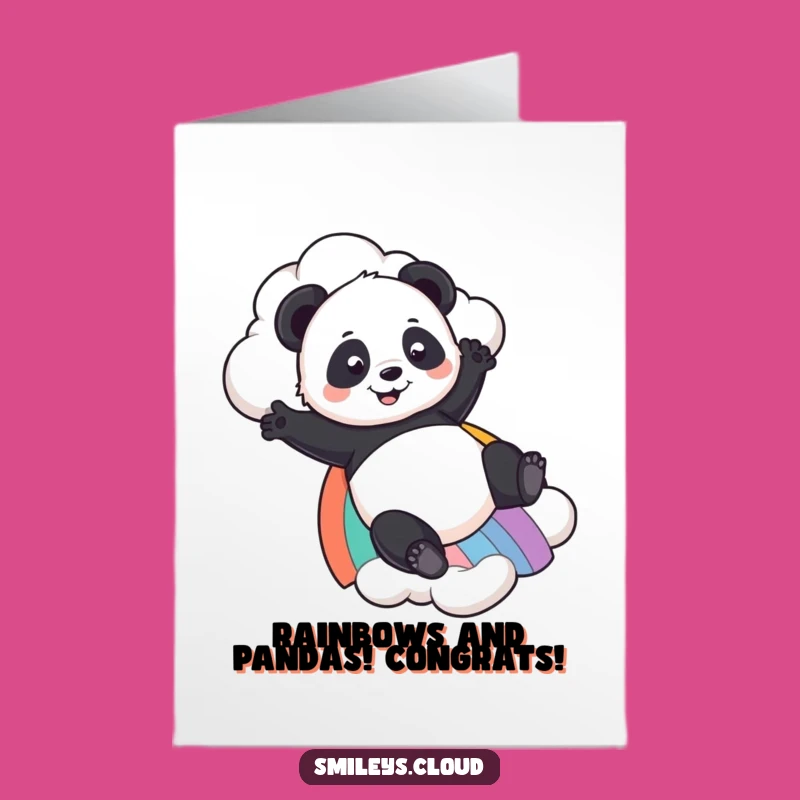 Free Printable Panda Congrats Card - Rainbow Rider Downloadable