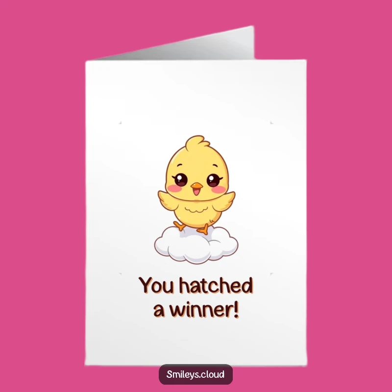 Free Printable Congrats Card: Hopping Chick, Funny Downloadable Gift for Smiles